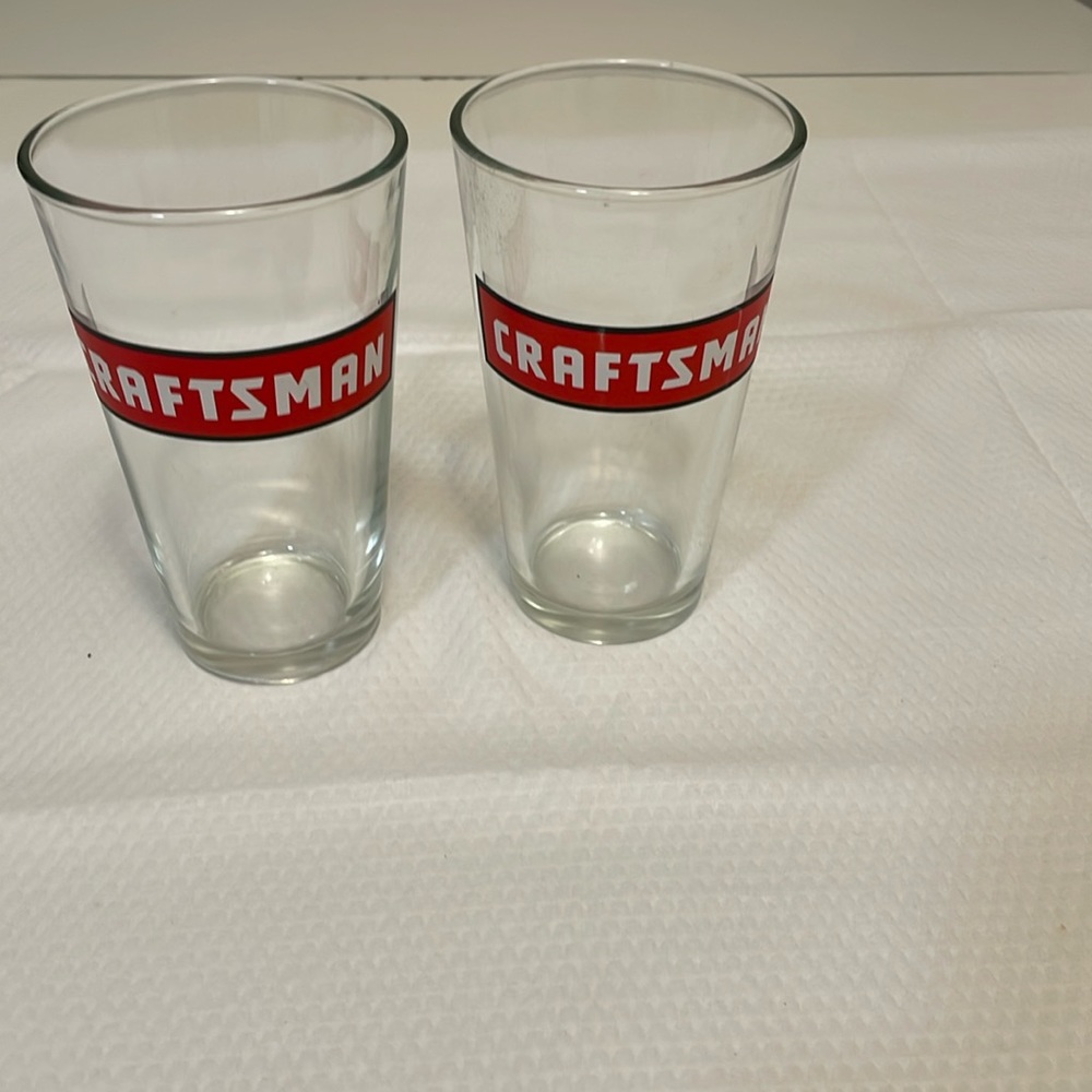 Set of 2   Vintage Craftsman Tools 14 oz drinking glass